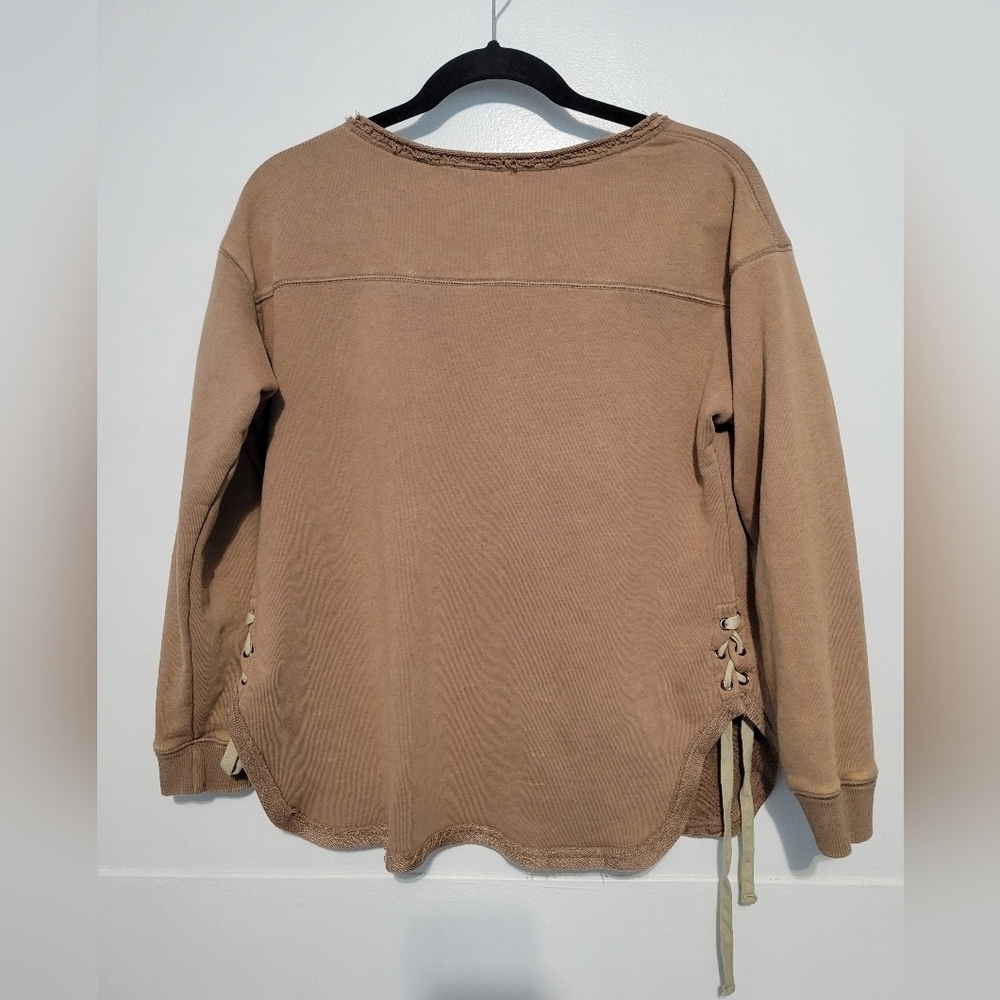 Sydney  V-neck Sweatshirt Pullover Brown Size Small - Picture 2 of 10